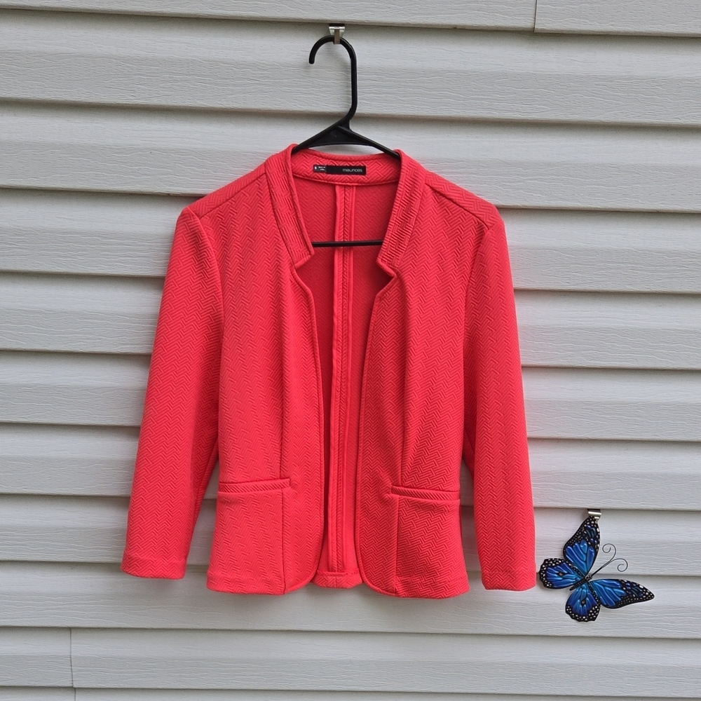 Maurices Pink Blazer Structured Tailored Suit Jacket